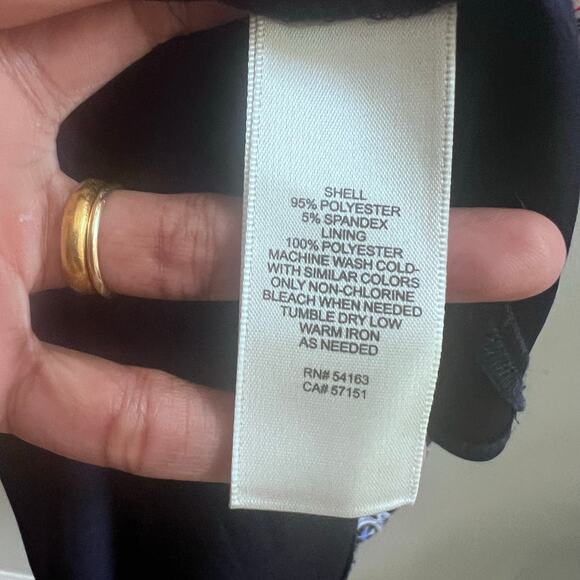 Eliza J Paisley Floral Blue Short Sleeves Knee Length Cocktail Dress Women's 10 - Picture 7 of 7